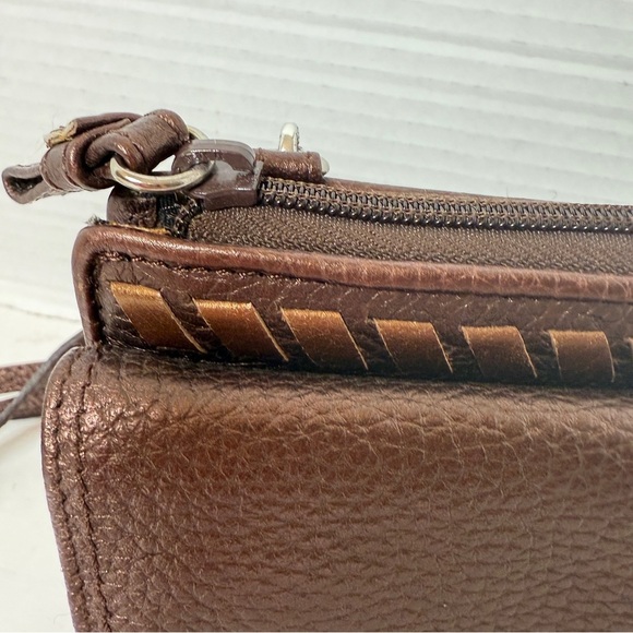 Unavailable-Vintage‎ Y2K Brighton Heart Crossbody Organizer Wallet Purse Brown - Picture 2 of 16